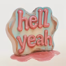 a very cute sign that is painted like a hell yeah