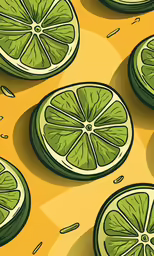 some sliced lemons on a yellow background