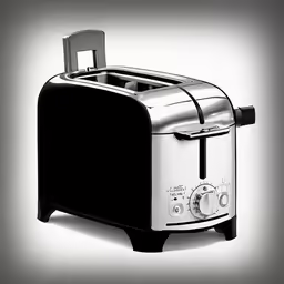 a black and white image of a toaster