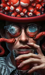 a close - up photo of a man with the eyeballs of his head