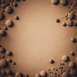 the rocks are arranged in a circle in the sand