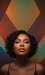 a woman with her head turned away from the camera
