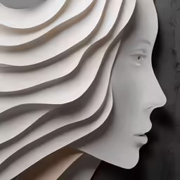 some paper cutouts are shown with faces