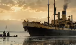 a large boat with many people on it
