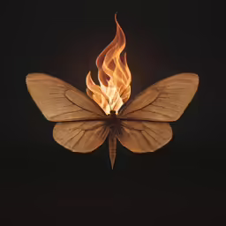 a butterfly that is on top of some fire