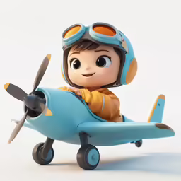 an animation character is riding an airplane