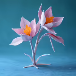 two flowers that are laying on top of each other