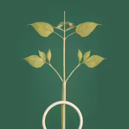 a vase with a branch growing out of it