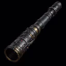 a large telescope set up on black background