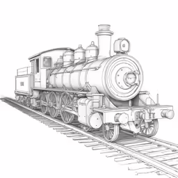 a pencil drawing of a train engine