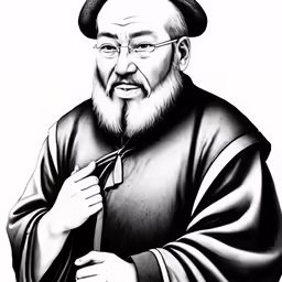 an old man with glasses and a big beard holding a pipe
