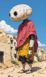 a giant, metal sculpture of a dog that is covered in a cloth