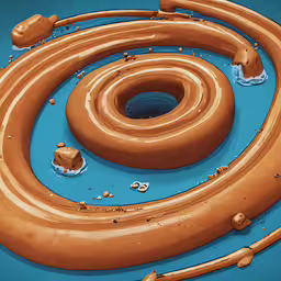 a picture of a very large pool that looks like a giant doughnut,a giant, tube like object that looks like it is floating on the ground