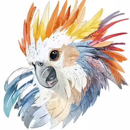 a bird with many colors on it