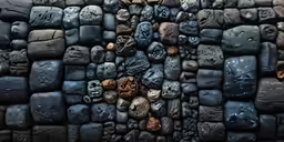 this is an unusual and interesting wall made of rocks