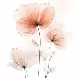 three big pink flowers in the sunlight