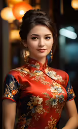 a close up of a young woman wearing a dress