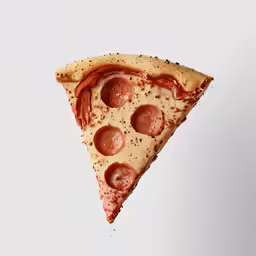 the pizza is cut into four pieces and sitting on a table