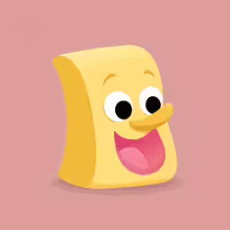 an image of a square yellow block with eyes