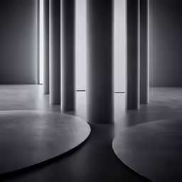 a view into a dark room that is empty