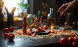 a person sprinkling some brown stuff on a piece of wood