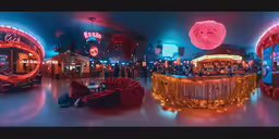 some sort of futuristic looking space with neon lights