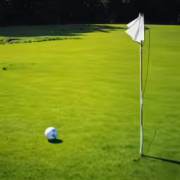 a white and blue kite is on the grass