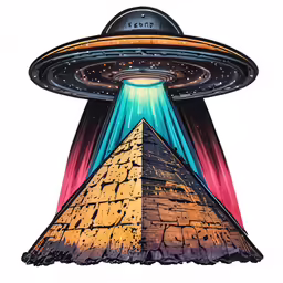 an image of a pyramid with the eye of an alien