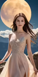a woman posing for the camera in a dress