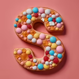 a cookie shaped like a number eight is decorated with candy