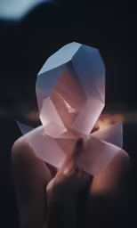 a woman with her hand under the neck of something