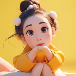 a close up image of an asian doll