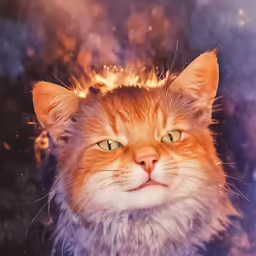 a close up image of a cat looking at the camera