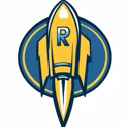 an image of a rocket rocket, logo design