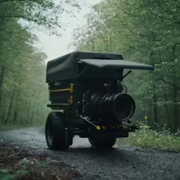 a large camera truck on the side of a road