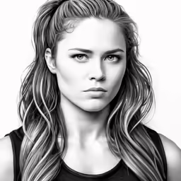 a pencil drawing of a young woman