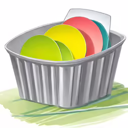 an illustration of a tin with paper disks in it