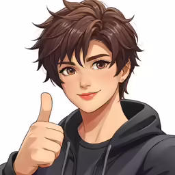 the boy in the black hoodie gives the thumbs up