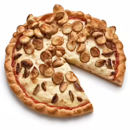 a pizza with several slices missing