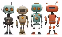 a group of four different robots next to each other