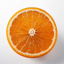 an orange is shown in this still - life photograph