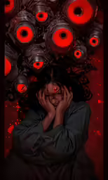 a person covering his eyes with his hands