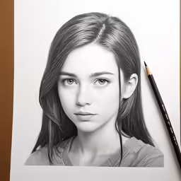 the girl with long hair is looking off to the side