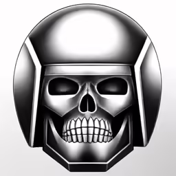 a helmet shaped like a skull on top of a white background