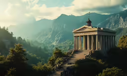 a small pillar on top of a mountain