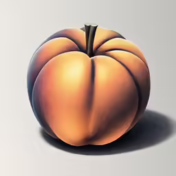 a drawing of a large pumpkin on a gray background