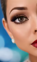 an asian woman wearing a high - end lip polish looks directly into the camera