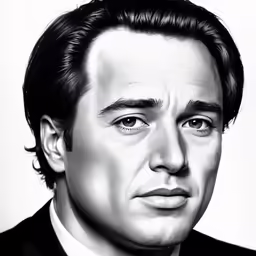 a man in a suit and tie is looking forward