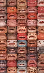 many different colored handbags are stacked up together