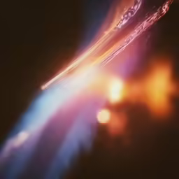 a view of some bright light that is out in the sky
